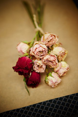 Making flower bouquet