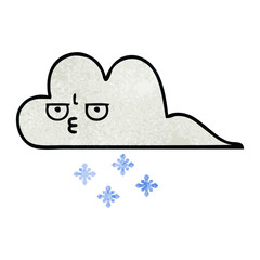 retro grunge texture cartoon snow cloud