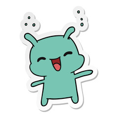 sticker cartoon kawaii cute happy alien