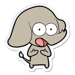 sticker of a cute cartoon elephant