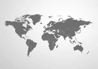 Fototapeta na wymiar World map with countries vector