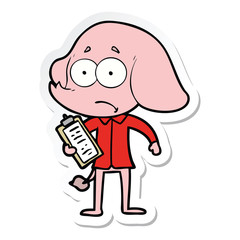 sticker of a cartoon unsure elephant