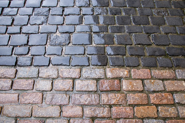 Paving of the old town, pavement, texture.