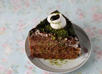 a slice of chocolate cake 