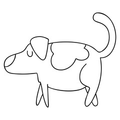 quirky line drawing cartoon dog
