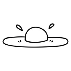quirky line drawing cartoon fried egg