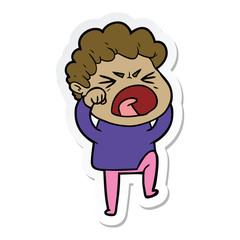 sticker of a cartoon furious man