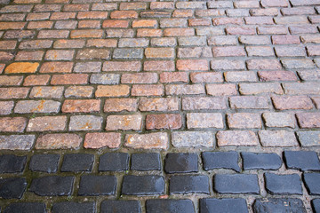 Paving of the old town, pavement, texture.