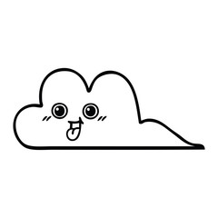 line drawing cartoon snow cloud