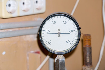 Pressure gauge on home heating system