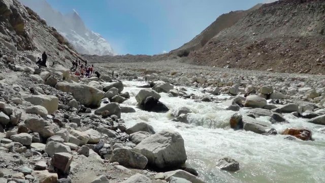 Beautiful view from Gangotri-Gaumukh Trek,Uttarakhand,India Gangotri-Gaumukh Trek oldest trekking trails . While climbing to the source of River Ganga, one can enjoy peak,river,view,peace same time