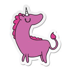 sticker cartoon of cute kawaii unicorn