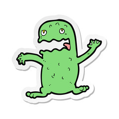 sticker of a cartoon funny frog