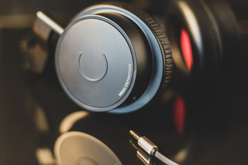 High definition earphone with nice reflection in focus.