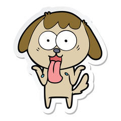sticker of a cute cartoon dog