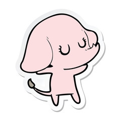 sticker of a cute cartoon elephant