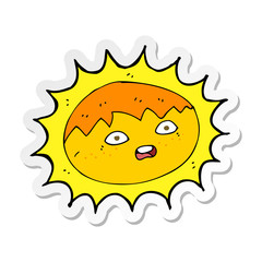 sticker of a cartoon sun