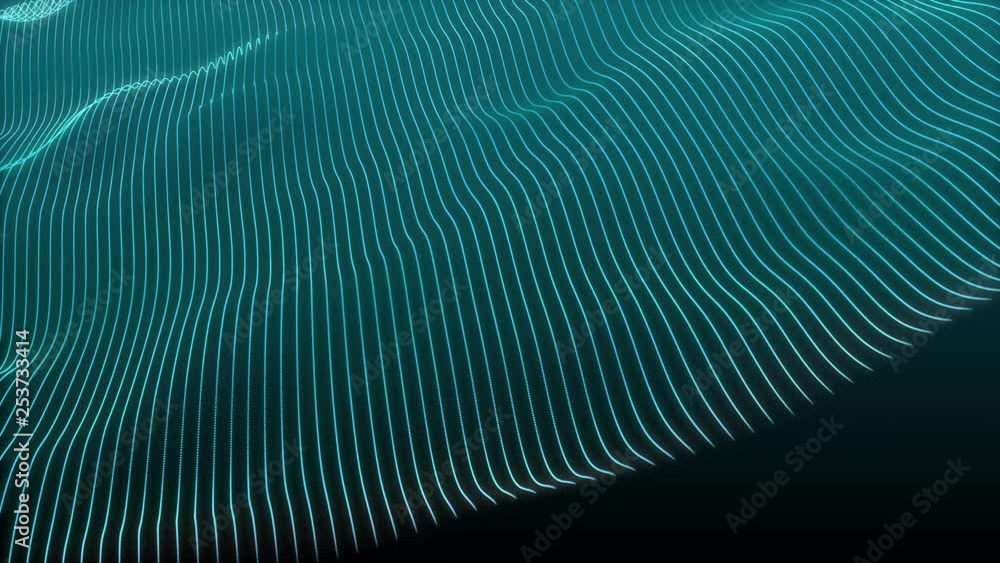 Poster abstract energy wave motion graphic background, particle field