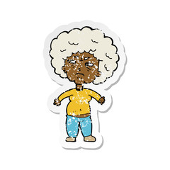 retro distressed sticker of a cartoon annoyed old woman