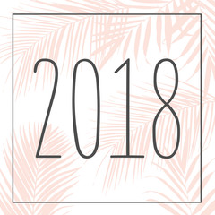 Happy new year 2018 pink Text Design Vector illustration