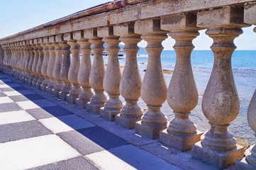 Balustrade of Mascagni terrace, Livorno, Tuscany, Italy