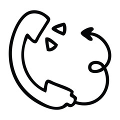 line drawing cartoon telephone handset