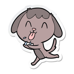 sticker of a cute cartoon dog