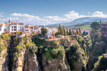 Fototapeta na wymiar Ronda, Spain old town cityscape on the Tajo Gorge