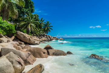 seychelles la digue anse severe beach girl model