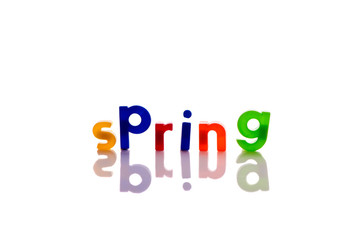 Spring - letters multicolor isolated on a white background