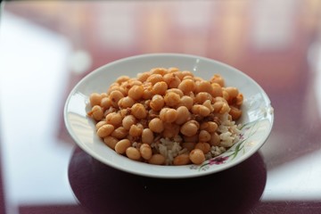 fresh beans over rice ( life style)