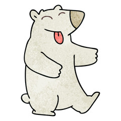 quirky hand drawn cartoon polar bear