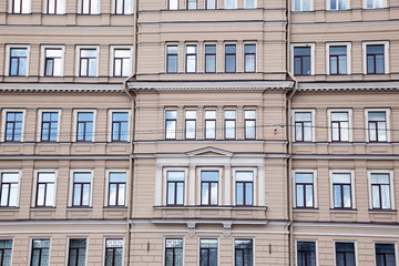 Fototapeta premium windows and details on an exterior of the building.