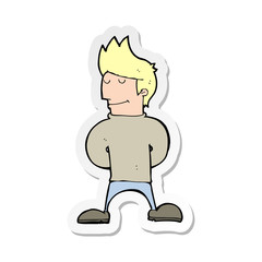 sticker of a cartoon happy man