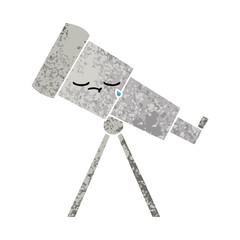 retro illustration style cartoon telescope