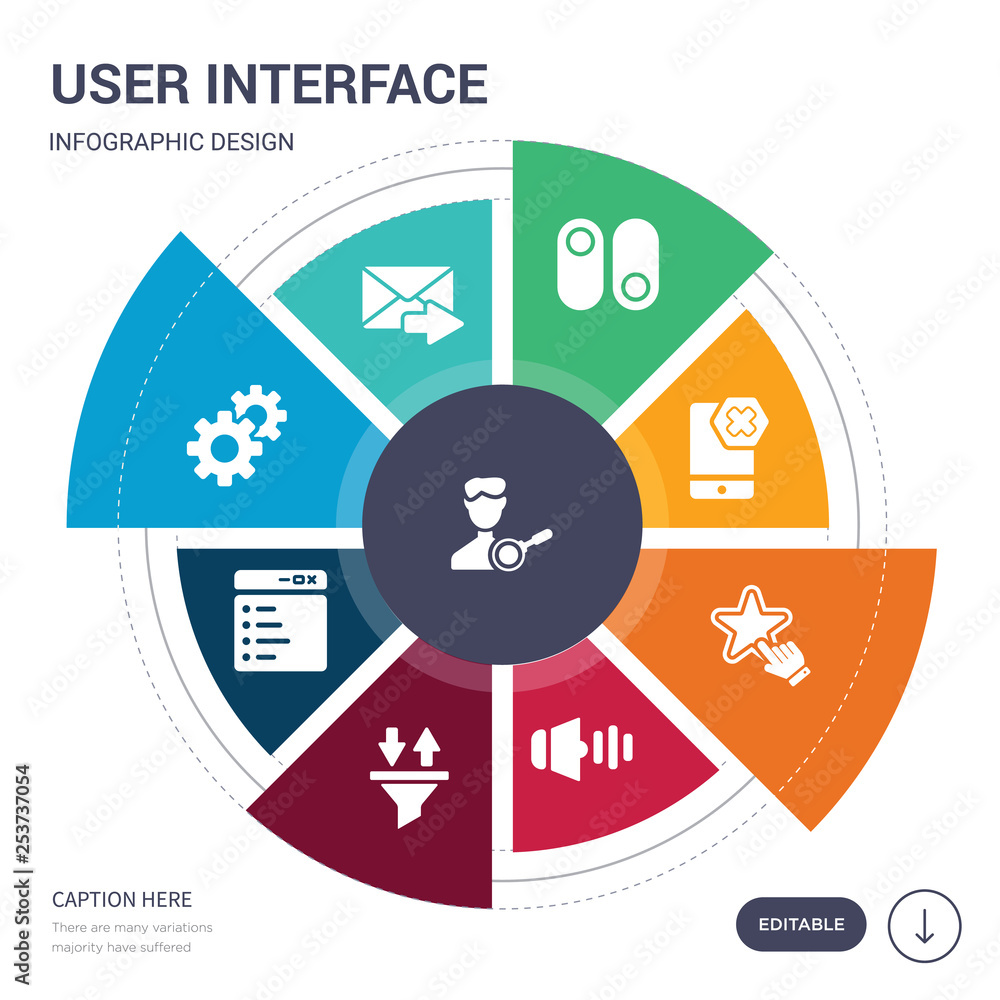 Poster set of 9 simple user interface vector icons. contains such as selection, send, settings, side menu, 