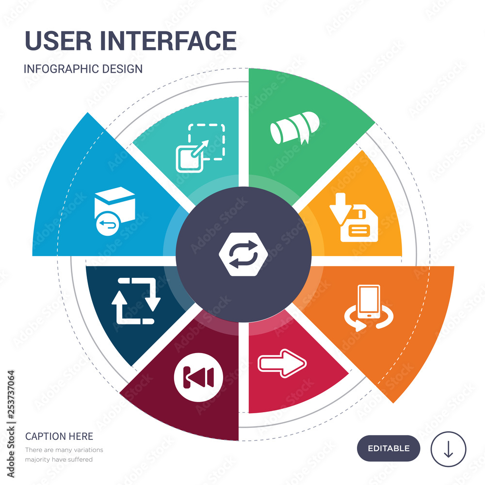 Poster set of 9 simple user interface vector icons. contains such as repeat, resize, return, retweet, rewin
