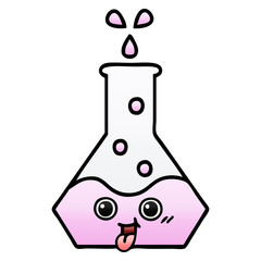 gradient shaded cartoon science beaker