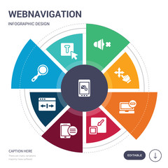 set of 9 simple webnavigation vector icons. contains such as inbox, lowercase, magnifying glass, maximize, menu, minimize, minus icons and others. editable infographics design