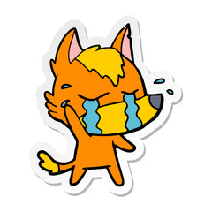 distressed sticker of a cartoon fox