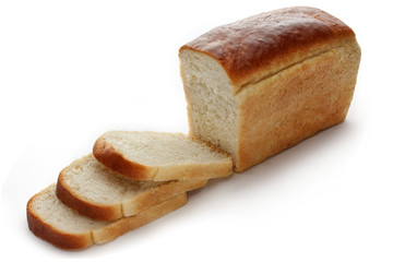Loaf of fresh delicious bread, isolated on white background