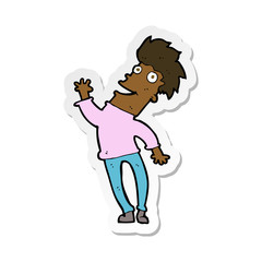 sticker of a cartoon happy man