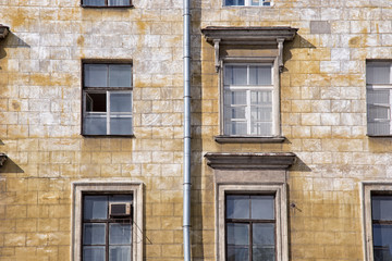 windows and details on an exterior of the building.