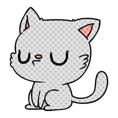 cartoon of cute kawaii cat