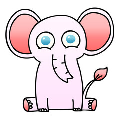 quirky gradient shaded cartoon elephant
