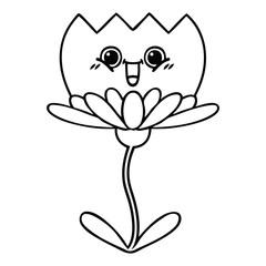 line drawing cartoon flower