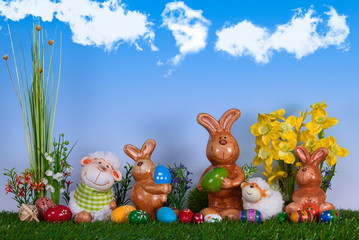 Die Osterhasen mit den Lämmern