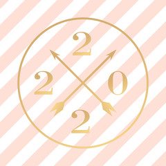 Vector fashion gold 2020 with design stripes background