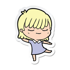 sticker of a cartoon woman