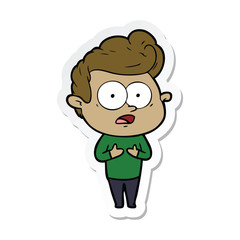 sticker of a cartoon staring man